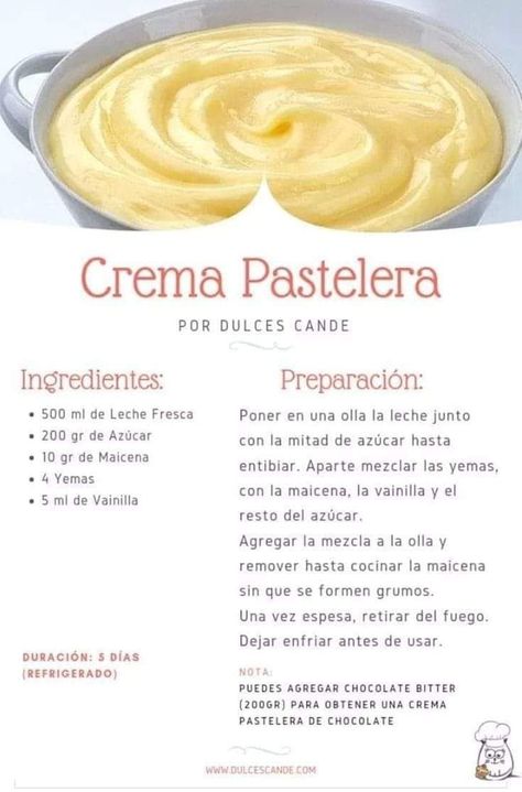 Cocina Creativa | Crema pastelera https://www.instagram.com/con_sabor_a_humo/?hl=es Mexican Dessert Recipes, Patio Decorating Ideas, Cooking Recipes Desserts, Patio Decorating, Filling Recipes, Kitchen Recipes, Diy Food Recipes, Dessert Recipes Easy, Sweet Recipes