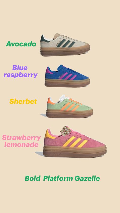 New adidas gazelle in bold colors. Adidas Gazelle Bold, Gazelle Bold, Pink Lifestyle, Adidas Gazelle, Bold Colors, Adidas, Sneakers, Color