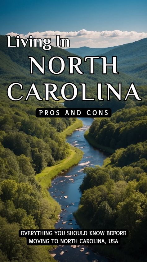 Discover the charms and challenges of life in North Carolina, USA, with our detailed guide. Check out the pros and cons of calling North Carolina home. Things To Do In North Carolina, Moving To North Carolina, Living In North Carolina, Tar Heel, North Carolina Mountains, North Carolina Homes, Cost Of Living, Best Places To Live, Cool Things