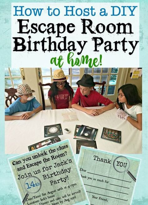 Would your tween or teen love to have an Escape Room birthday party at home but you have no idea where to begin? Here's everything you need to host an Escape Room for kids for less than $100! Escape Room Birthday Party, Cutthroat Kitchen, Diy Escape Room, Escape Room For Kids, Birthday Party At Home, Spy Party, Gratis Printables, Party At Home, Escape Room Game