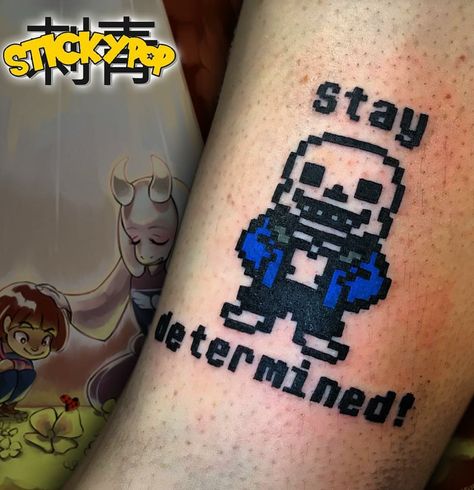 Sans tattoo Sans Tattoo, Undertale Tattoo, Letter Tattoos, Video Game Tattoos, Gaming Tattoo, Tattoo Lettering, Tattoo Inspo, Print Tattoos, Paw Print Tattoo