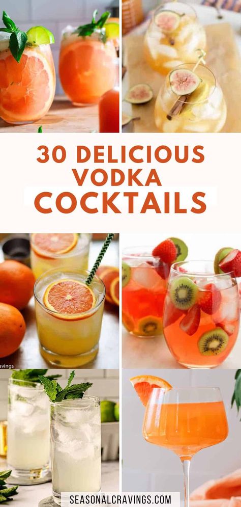 Looking for a way to add some excitement to your cocktail game? Look no further than vodka! This beloved and highly versatile spirit makes the perfect base for delicious and refreshing cocktails. I've collected the most exciting vodka cocktail recipes to elevate your next at-home happy hour! There's a vodka cocktail recipe for you, from sweet and fruity flavors, or something bold and savory. Fancy Vodka Drinks, Fun Cocktails With Vodka, Fruity Vodka Cocktails, Refreshing Vodka Drinks, Fruity Vodka Drinks, Vodka Sour Recipe, Vodka Based Cocktails, Vodka Drinks Easy, Vodka Sour