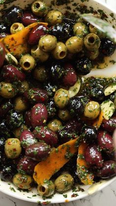 Olives are great, but olives wrapped in a tasty marinade are even better!! | www.dontgobaconmyheart.co.uk Marinated Olives, Olive Recipes, Charcuterie Recipes, Recipes Appetizers And Snacks, Just Bake, Wine Vinegar, Vegetable Peeler, Chilli Flakes, Tapenade