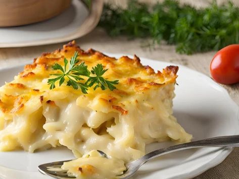 Delicious Potato Gratin Casserole: A Creamy Cheesy Classic | The Foodie Fix | NewsBreak Original Chicken And Spinach Casserole, Cheesy Potato Gratin, Creamy Cheesy Potatoes, Pumpkin Sausage, Chewy Molasses Cookies, Beef Pot Pies, Cold Pasta Salad Recipes, Sweet Chicken, Cheesy Potato