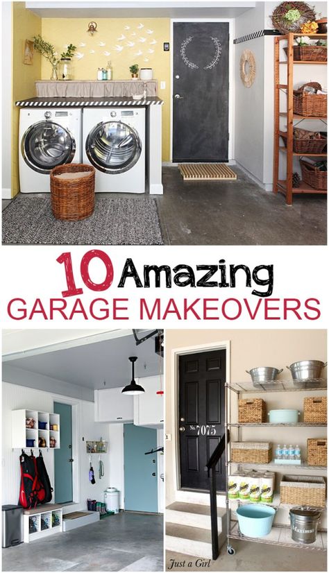 Garage makeover, garage, garage organization, popular pin, DIY garage remodel, storage ideas, DIY storage. Garage Organization Tips, Garage Floor Paint, Garage Laundry, Garage Renovation, Garage Remodel, Garage Organize, Garage Work Bench, Garage Conversion, Garage Makeover