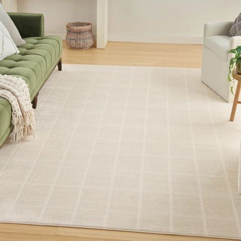 Wade Logan® Avishek Machine Woven Cream/Ivory Rug & Reviews - Wayfair Canada 9x12 Rug Under Queen Bed, Living Room Rugs Neutral, Ivory Area Rug Living Room, Large Neutral Rug, Neutral Playroom Rug, Living Room Neutral Rug, Soft Neutral Rug, Neutral Area Rug Bedroom, Neutral Bedroom Rug