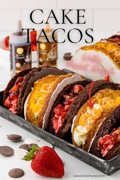 Cake Tacos Cake Taco Ideas, Cake Tacos Recipe, Chocolate Tacos Desserts, Taco Cake Ideas, Taco Party Cake, Cake Tacos, Sugar Easter Eggs, Bakes Goods, Panoramic Sugar Easter Eggs