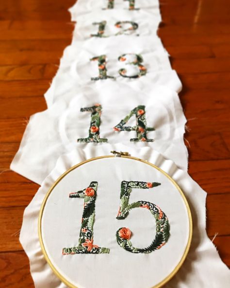 Flower Table Numbers, Table Numbers Wedding Diy, Wedding Embroidery, When I Get Married, Wedding Activities, Australia Wedding, Islamic Quotes Wallpaper, I Got Married, Table Number