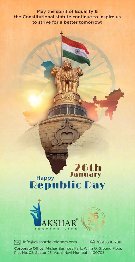 #india #republicday #republicdayindia #mumbai #navimumbai #builders #developers #construction #infrastructure #commercialspace #residentialspace National Constitution Day Poster, Constitution Day Poster, Republic Day Creative Ads, National Constitution Day, Healthcare Ads, 26th January, Jai Hind, Constitution Day, Social Media Advertising Design