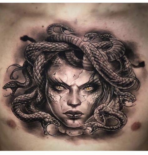 Lilith Tattoo, Fantastic Tattoo, Literary Tattoos, Back Tattoos For Guys, Medusa Tattoo, 3d Tattoo, Hand Tattoos For Guys, Back Tattoos, Cool Tones