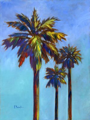 Santa Rita Palms I Mural - Paul Brent| Murals Your Way Santa Rita, Watercolor Flower, Stock Paper, Fine Arts Posters, Land Scape, Framed Canvas Art, Framed Canvas Prints, Stretched Canvas Prints, Canvas Print Wall