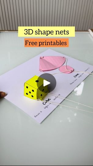 2.2M views · 6.5K reactions | #save Shape Net printables
 
Shapes are everywhere .
 
A cone can be an Ice cream cone or a party hat. Comment “Printable” in the comment to get your pintables. Once you get it cut them out and on the reverse paint the shapes you see.
 
🍦 A cone can be an Ice cream cone or a party hat. 

⛺️ A pyramid can be an Egyptian pyramid or a teepee tent. 

Talk to your child about the objects they see with these shapes and if those objects are 2D or 3D.
 
These shape nets help children visualize the change from 2D to 3D and also helps them to count the faces, Edges and Vertices.
 
🟡Faces - A face, in mathematical terms, is the flat surface of a shape.
 
🟢Edges - an edge is the line that joins corners or surfaces of a shape.
 
🟣Vertices - Vertices in shapes are the p 3d Shapes Nets, 3d Shapes Activities, Cone Template, 2d Shapes Activities, Solid Figures, 2d To 3d, Solid Shapes, 2d Shapes, Egyptian Pyramids