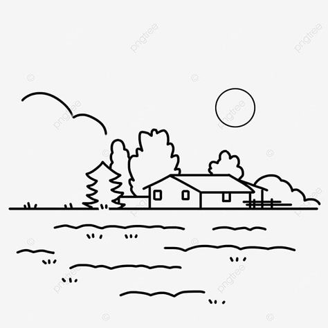 line drawing  farm  field Farm Line Drawing, Farm Scene Drawing, Drawing Farm, Farm Drawing, Scene Drawing, Farm Field, Daycare Activities, Farm Scene, Clipart Black And White