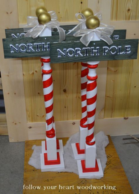 follow your heart woodworking: Christmas Items - North Pole Spindle Crafts, Pvc Pipes, Christmas Yard Decorations, Christmas Decorations Diy Outdoor, Christmas Wood Crafts, Christmas Yard, Lights Outdoor, Christmas Wood, Christmas Items