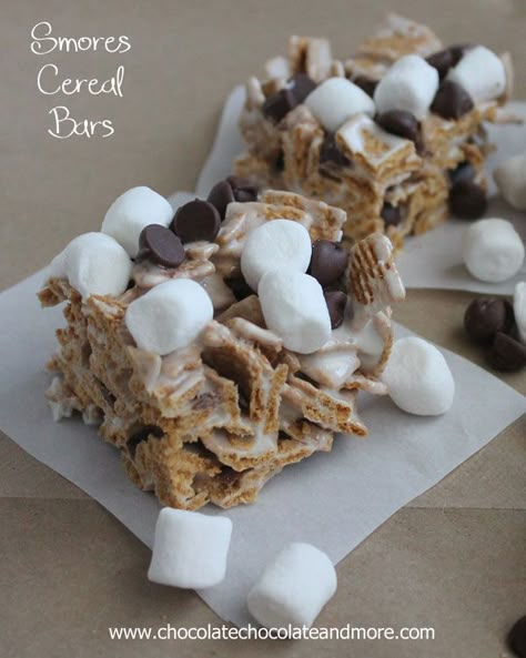 Smores Cereal Bars-Golden Grahams, marshmallows and chocolate all in a yummy bar! Smores Cereal, Cereal Treats, Cereal Bars, Bars Cookies, S'mores, Rice Krispie Treats, Köstliche Desserts, Rice Krispie, Bar Recipes