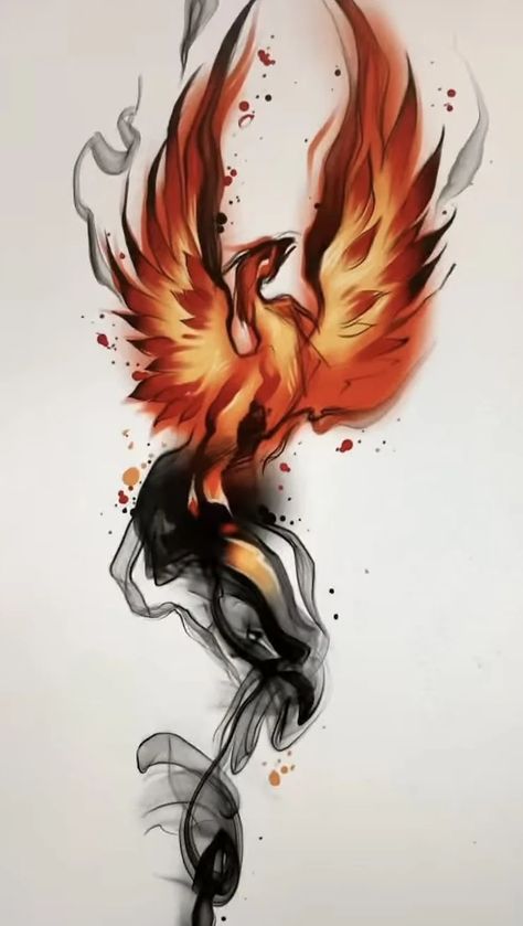 Phoenix Tattoo Sleeve, Phoenix Tattoo Feminine, Small Phoenix Tattoos, Phoenix Bird Tattoos, Phoenix Artwork, Phoenix Tattoo Design, Bird Tattoos, Flame Tattoos, Fire Tattoo