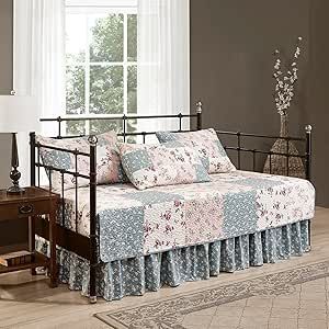 Chezmoi Collection Abbi 5-Piece Daybed Bedding Set Shabby Chic Floral Daybed Cover Pre-Washed Cotton Patchwork Daybed Set : Amazon.ca: Home Daybed Bedding Sets, Daybed Sets, Daybed Cover Sets, Daybed Bedding, Bed Cover Sets, Daybed Covers, King Size Pillows, Daybed With Trundle, Day Bed