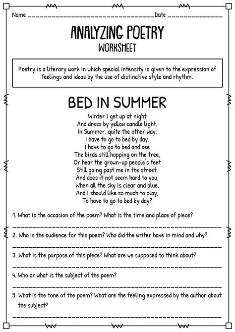 Poem Comprehension For Grade 4, Poetry Comprehension Worksheets, 5th Grade Poetry, Poetry Classroom, Poem Worksheet, Poetry Analysis Worksheet, High School Poetry, Analyzing Poetry, Poetry Elements