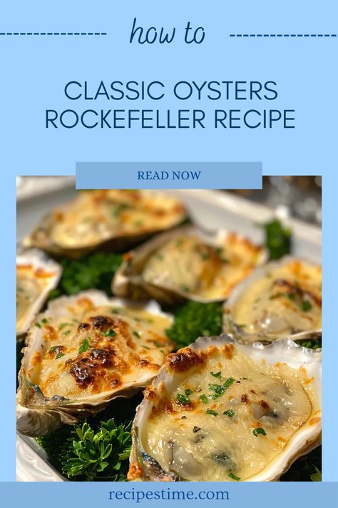 Wanna impress your guests with a delicious dish? Try out this classic Oysters Rockefeller recipe that brings rich flavors and gourmet cooking to your home kitchen. Loaded with sautéed spinach, herbs, and topped with crispy breadcrumbs, these tasty oysters will be a hit at your next dinner party Oyster Rockerfella Recipe, Best Oyster Recipes, Rockerfella Oysters Recipe, Oysters Rockefeller Recipe Easy, Rockafeller Oysters Recipes, Rockefeller Oysters Recipes, Oyster Rockefeller Recipe, Charbroiled Oysters Recipe, Chargrilled Oysters Recipe