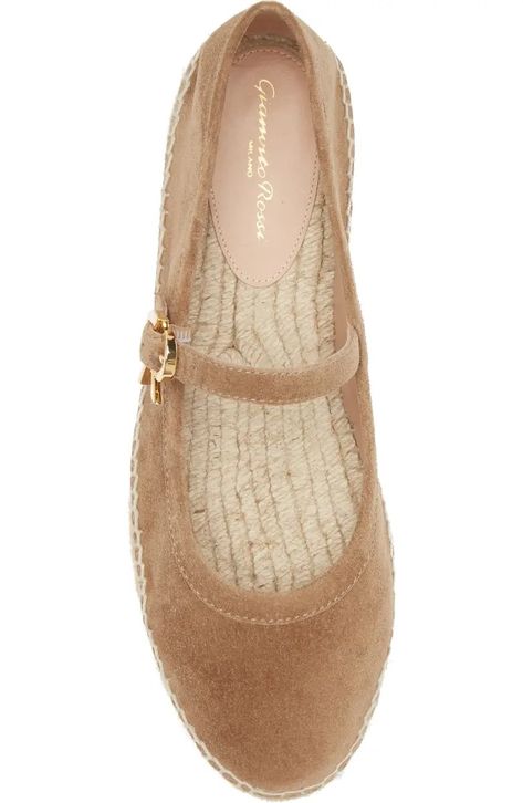 Gianvito Rossi Espadrille Mary Jane Ballet Flat (Women) | Nordstrom Mary Jane Ballet Flats, Womens Ballet Flats, The Vamps, Ballet Flat, Gianvito Rossi, Mary Janes, Ballet Flats, Designer Shoes, Rubber Sole