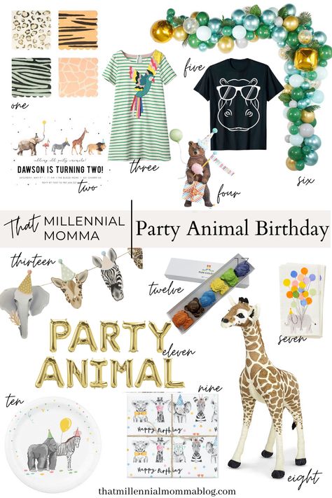 Wild Five Birthday Party, Party Animal Pool Party, Two Wild Birthday Party Games, Party Like An Animal, Two Year Old Animal Birthday Party, Party Animal Activities, Party Animal Birthday Theme Boy, Party Animal Birthday Food, Animal Parade Birthday Party