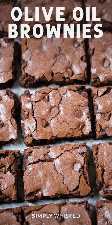 This easy, dairy free brownies recipe is made from scratch using healthy olive oil. They’re simple to make and extra fudgy with vegan chocolate chips. #brownies #dairyfree Olive Oil Brownies, Oil Brownies, Tartiflette Recipe, Vegan Chocolate Chips, Dairy Free Recipes Dessert, Cookie Dough Cake, Dairy Free Brownies, Dairy Free Baking, Dairy Free Desserts