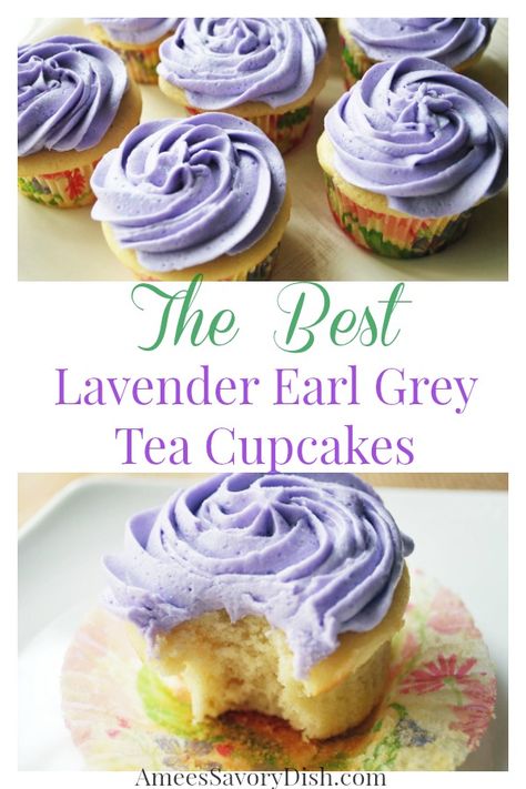 Earl Grey Lavender Cupcakes, Lavender Earl Grey Cupcakes, Lavender Treats Desserts, Lavender Drinks, Earl Grey Cupcakes, Lavender Dessert, Lavender Earl Grey, Tea Cupcakes, Homemade Cupcake Recipes