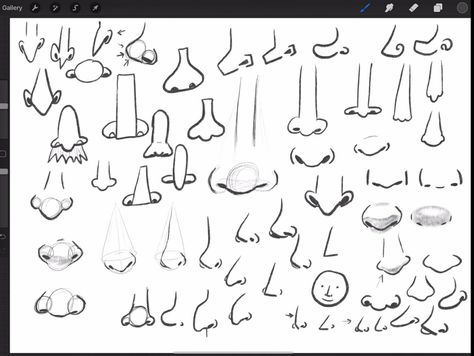 Cartoon Noses Drawing, Practice Drawing Exercises, Bardot Brush, Draw Noses, Cartoon Noses, Youtube Drawing, Nose Drawing, Brush Drawing, Drawing Exercises