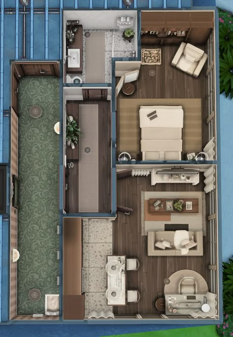 Sims 4 930 Medina Studios Floor Plan, Sims Apartment Floor Plans, Sims 4 Floorplan Apartments, Sims 4 Apartment 1310 21 Chic Street, 17 Culpepper House Layout, Large Apartment Layout, Apartment Ideas Sims 4, Sims 4 Realistic Apartment, Sims 4 Apartment Renovation