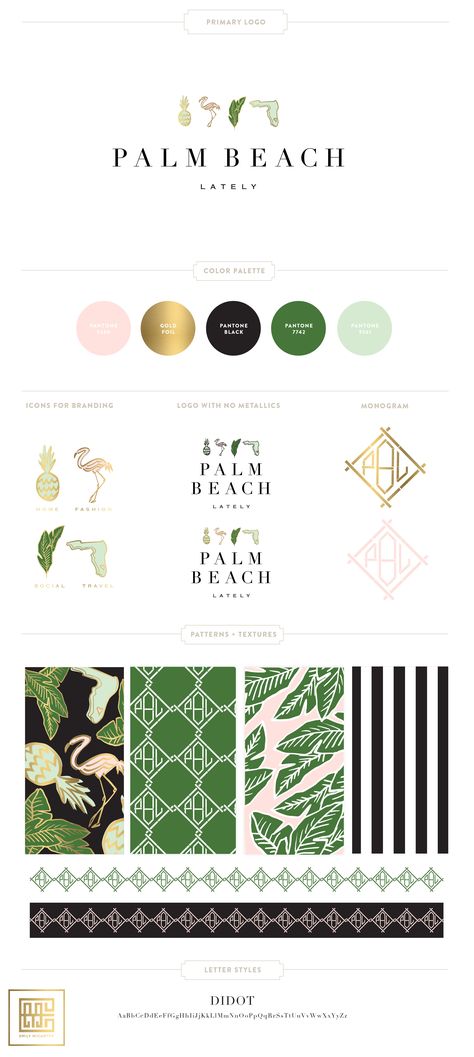 Green Color Palettes, Colors Branding, Green Typography, Palm Beach Decor, Textured Lettering, Beach Logo, Palm Beach Style, Beautiful Branding, Branding Mood Board