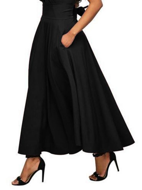 Closet Tour, Skirt Pockets, Maxi Rok, Ankle Length Skirt, Pleated Long Skirt, Vintage Flare, Womens Maxi Skirts, Mini Robes, Long Skirts For Women