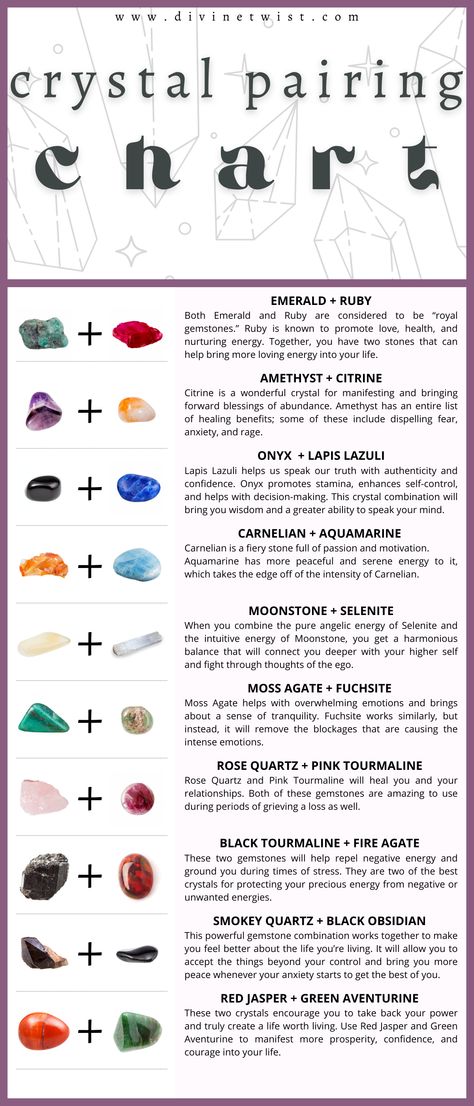 Crystal Jewelry Meaning, Healing Crystals Guide, Right And Left Hand Crystals, Crystal Uses And Meanings, Gemstones For Love, Good Crystal Combinations, Gemstone Combinations Jewelry, Crystal Pairings To Avoid, Crystal Combinations For Love