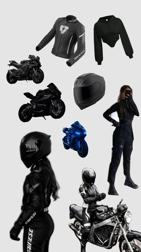 motobikes Biker Gear Women, Biker Girl Outfits Aesthetic, Motorbike Outfit Woman, Biker Girl Aesthetic Outfits, Motorbike Clothes, Motorcycle Outfits For Women, Biker Outfits For Women, Motorcycle Gear For Women, Biker Outfits