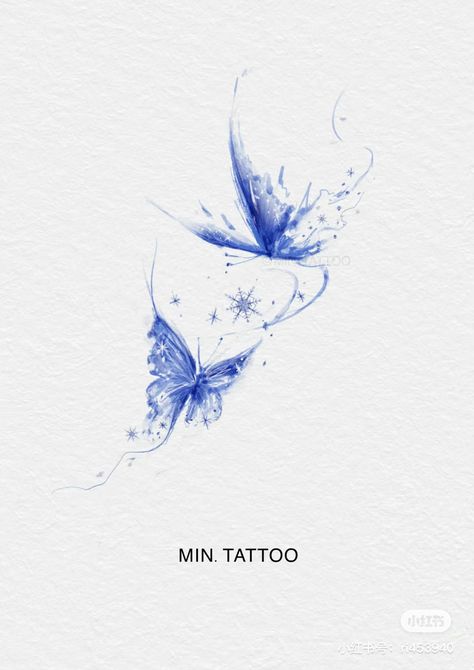 Tattoo Chart, Butterfly Tattoos Images, Blue Butterfly Tattoo, Gangsta Tattoos, Bts Tattoos, Mini Tattoo, Blue Tattoo, Cute Tiny Tattoos, Cute Small Tattoos