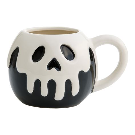 Black and White Poison Apple Figural Ceramic Mug - World Market Autumn Mugs, Monster Mug, Halloween Tea Party, Cozy Gamer, Halloween Entertaining, Poison Apple, Poison Apples, Painted Pottery, Ceramic Teapots