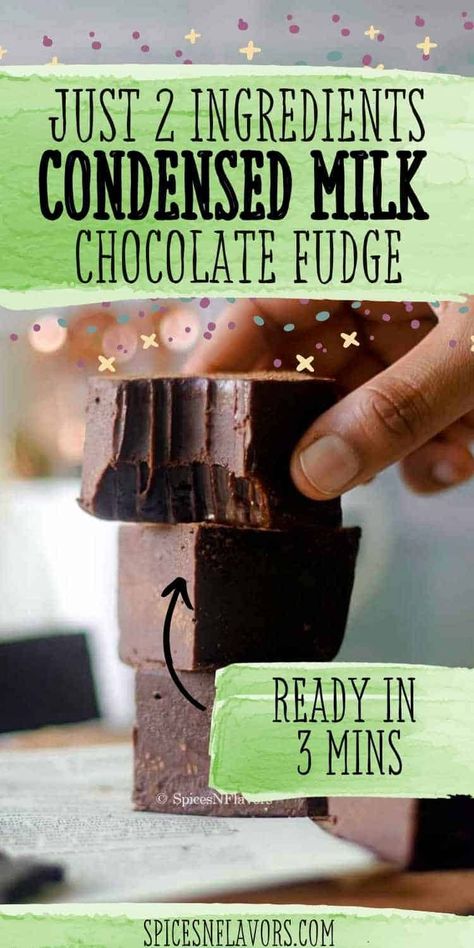 2 Ingredient Fudge Condensed Milk, Cocoa Powder Fudge Recipe, Quick Fudge Recipe, Fudge Recipe Condensed Milk, Sweetened Condensed Milk Fudge, Condensed Milk Fudge, Chocolate Fudge Recipes Easy, Chocolate Condensed Milk, Microwave Chocolate Fudge