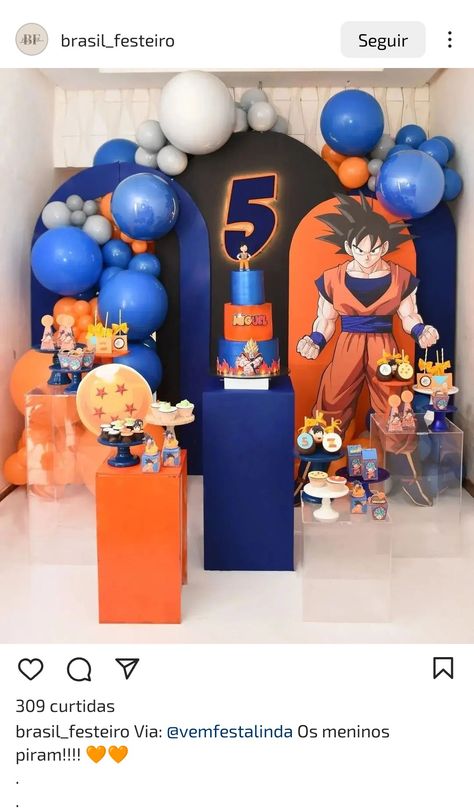 Dragon Ball Z Party Food Ideas, Dragon Ball Z Birthday, Goku Birthday, Spiderman Birthday Party Decorations, Naruto Birthday, Birthday Party Decorations For Adults, Disney Frames, Ball Birthday Parties, Spiderman Birthday Party