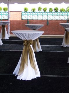 cocktail table tablecloth ideas | Details: Dress it Up: Cocktail Tables Reception Cocktail Tables, Wedding Reception Cocktail Tables, Cocktail Table Decor, Cocktail Wedding Reception, Round Cocktail Tables, High Top Tables, Bar Tables, Trendy Bar, Pub Table Sets