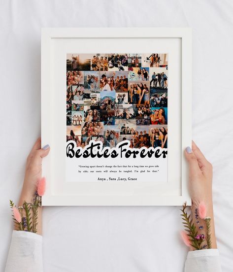 Photo Collage Gift Ideas Friends, Best Friend Collage, Friend Collage, Besties For Life, Personalized Friendship Gifts, Friends Collage, Online Birthday Gifts, Diy Photo Book, Collage Gift