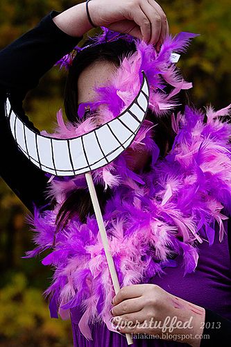 DIY Cheshire Cat Costume | Overstuffed Diy Cheshire Cat, Diy Cheshire Cat Costume, Cheshire Cat Makeup, Cheshire Cat Halloween, Cat Costume Kids, Diy Fantasia, Cat Costume Diy, Cheshire Cat Costume, Cheshire Cat Alice In Wonderland