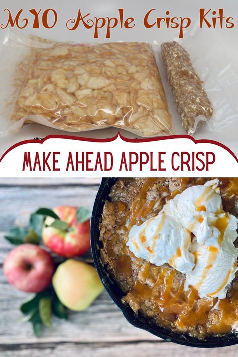 Discover the ultimate quick-fix dessert with our DIY Apple Crisp Kit! 🍏✨   Effortlessly blend juicy apples, warm spices, and a buttery oat topping for a delicious fall treat.   Perfect for busy nights or cozy weekends, this kit makes baking a breeze. #AppleCrisp #QuickDesserts #FallBaking #EasyRecipes #ComfortFood Freezable Apple Crisp, Apple Crisp Dessert, Homemade Apple Crisp, Apple Crisp Topping, Crisp Desserts, Living Frugal, Making Sweets, Freezing Apples, Diy Apple