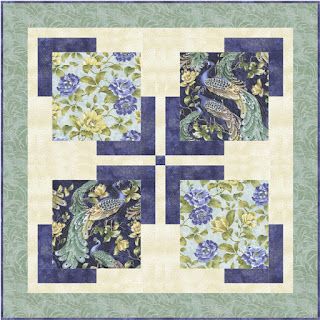 Large Print Fabric, Japanese Quilt Patterns, Peacock Quilt, Big Prints, Asian Quilts, Quilt Sampler, Panel Quilt Patterns, Quilt Big, Medallion Quilts