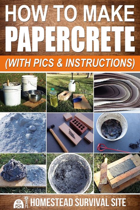 Papercrete is concrete made with paper. It's inexpensive, sturdy, lightweight, insulating, and better than bricks. Here's how to make it. Papercrete Projects, Papercrete Recipe, Concrete Diy Garden, Diy Cushions, Bricks Diy, Cement Diy, Concrete Diy Projects, Cement Art, Diy Concrete