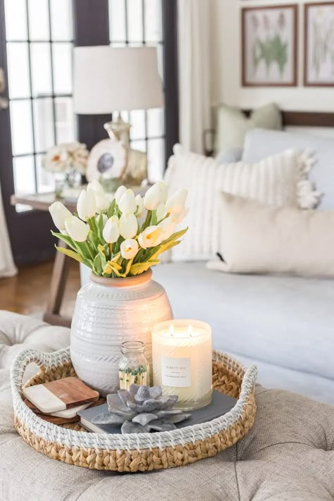 6 coffee table decor essentials and how to style them like a pro to make your living room feel purposeful and beautiful. Furnitur Ruang Keluarga, Flowers And Candles, Cute Dorm Rooms, Table Decor Living Room, Coffee Table Styling, Neutral Living Room, Coffee Table Decor, Table Styling, Spring Home Decor