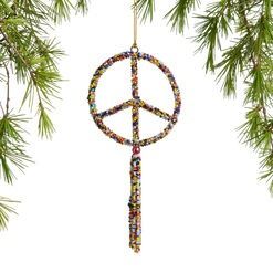 Multicolor Beaded Peace Sign Ornament Beaded Peace Sign, Beaded Ornaments, Food Decoration, World Market, Peace Sign, Free People, Turquoise, Christmas Ornaments, Beads