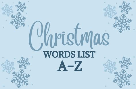 Christmas Word Art Letters, Words For Christmas, Xmas Words, Christmas Words Printable, Christmas Words List, Christmas Lettering Ideas, 6 Letter Words, Th Words, J Words