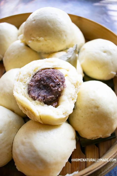 Homemade Red Bean Buns {Dou Sha Bao} Recipe Bao Buns Recipe, Bao Recipe, Sweet Red Bean Paste, Sweet Red Bean, Adzuki Beans, Authentic Chinese Recipes, Buns Recipe, Red Bean Paste, Bao Buns