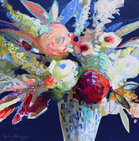 Erin Gregory Paintings, Erin Gregory Art, Erin Gregory, Downtown Charleston, Flowers In A Vase, Abstract Floral Paintings, Floral Still Life, Contemporary Abstract Art, Flower Paintings