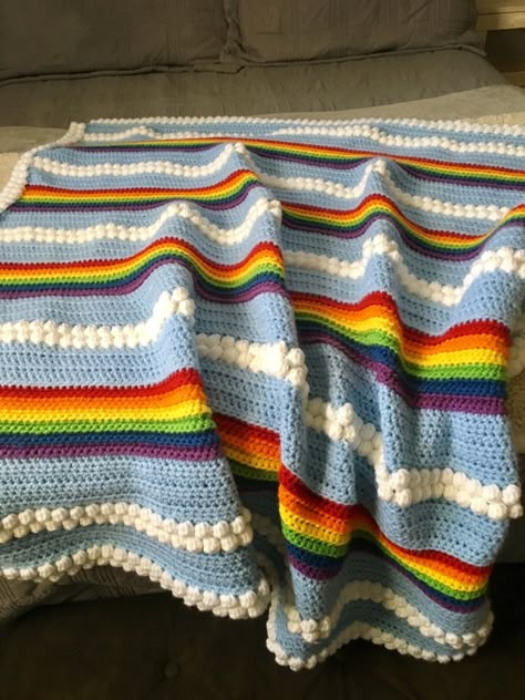 Reverse Single Crochet, Rainbow Blanket, Crocheted Blanket, Crochet Blanket Designs, Rainbow Crochet, Haken Baby, Crochet Baby Blanket, Baby Blanket Pattern, Free Crochet Patterns