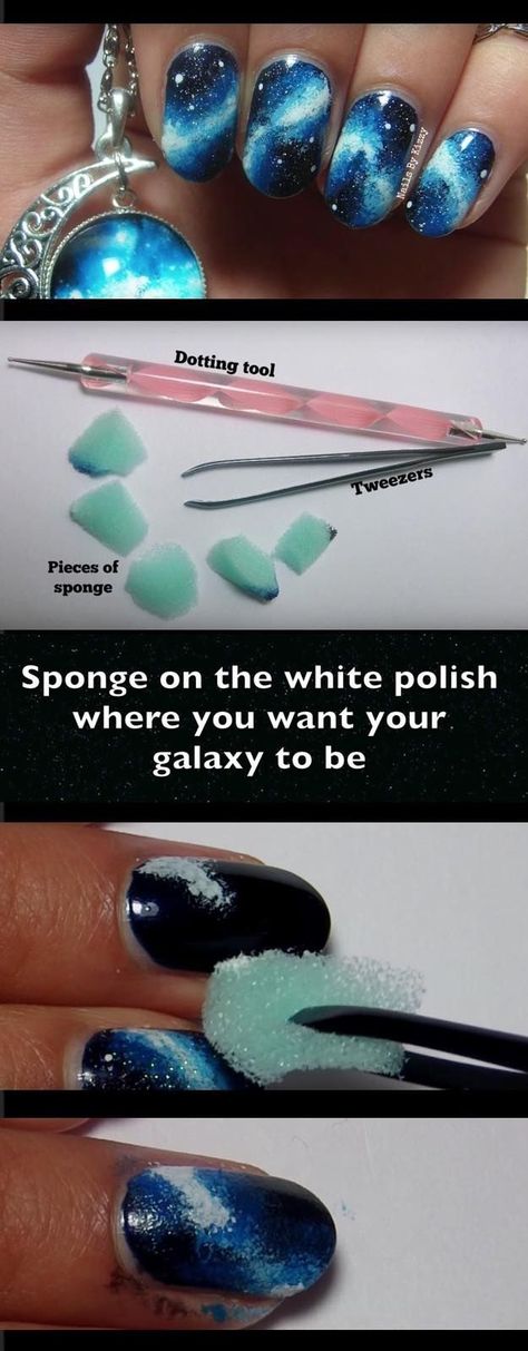 Nail Art Ideas For Beginners, Super Easy Nail Art, Galaxy Nails Tutorial, Art Ideas For Beginners, Nailart Tutorial, Nails Tutorial, Galaxy Nails, Nails Diy, Super Nails